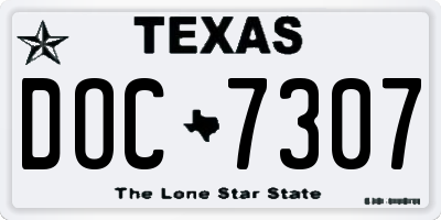 TX license plate DOC7307