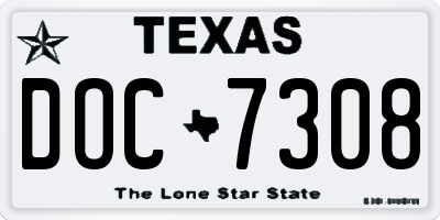 TX license plate DOC7308
