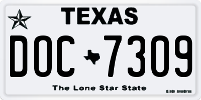 TX license plate DOC7309