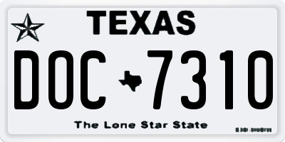 TX license plate DOC7310