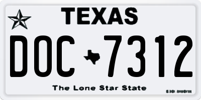 TX license plate DOC7312