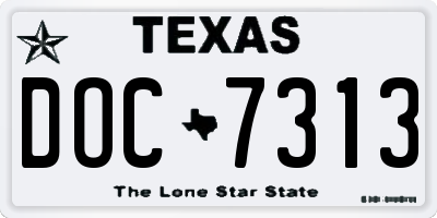 TX license plate DOC7313