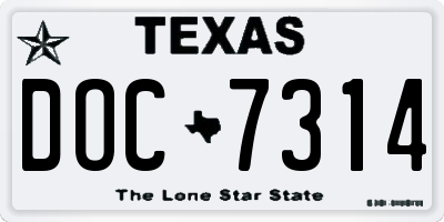 TX license plate DOC7314