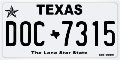 TX license plate DOC7315