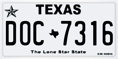 TX license plate DOC7316