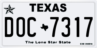 TX license plate DOC7317