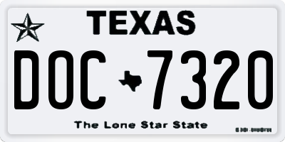 TX license plate DOC7320