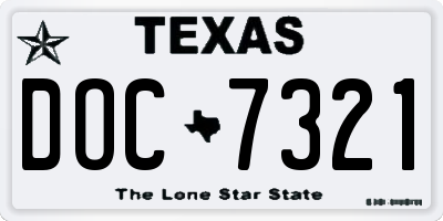 TX license plate DOC7321