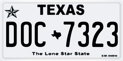TX license plate DOC7323