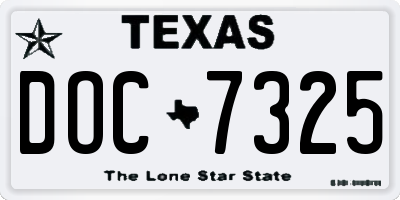 TX license plate DOC7325