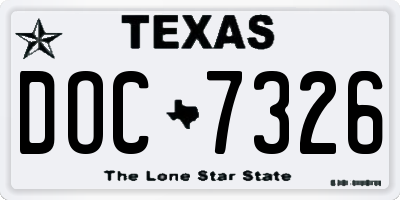 TX license plate DOC7326