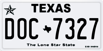 TX license plate DOC7327