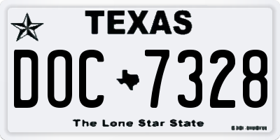 TX license plate DOC7328