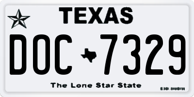 TX license plate DOC7329