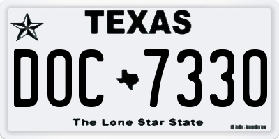 TX license plate DOC7330
