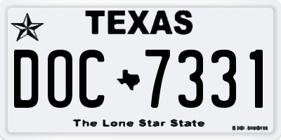 TX license plate DOC7331