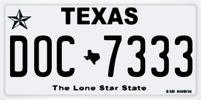 TX license plate DOC7333