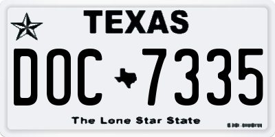 TX license plate DOC7335