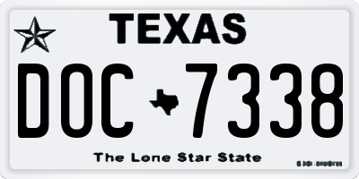 TX license plate DOC7338