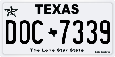 TX license plate DOC7339