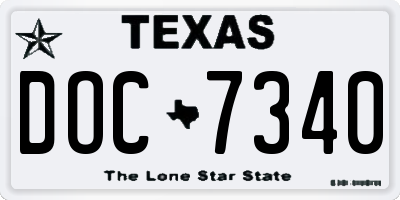 TX license plate DOC7340
