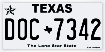 TX license plate DOC7342