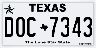 TX license plate DOC7343