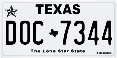 TX license plate DOC7344