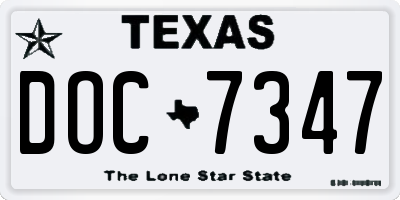 TX license plate DOC7347