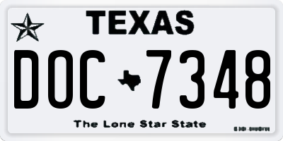 TX license plate DOC7348