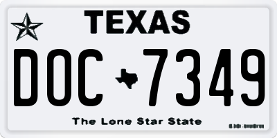 TX license plate DOC7349