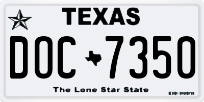 TX license plate DOC7350