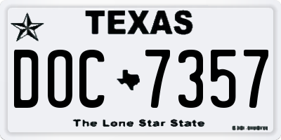 TX license plate DOC7357