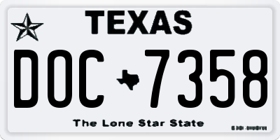 TX license plate DOC7358