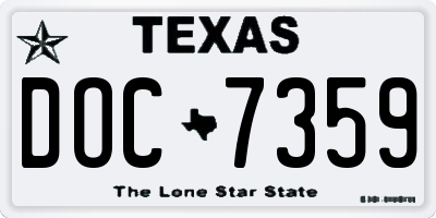 TX license plate DOC7359