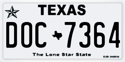 TX license plate DOC7364