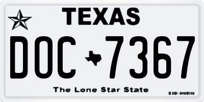 TX license plate DOC7367
