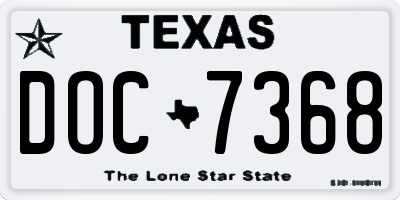 TX license plate DOC7368