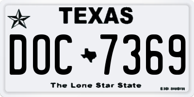 TX license plate DOC7369
