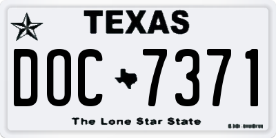 TX license plate DOC7371