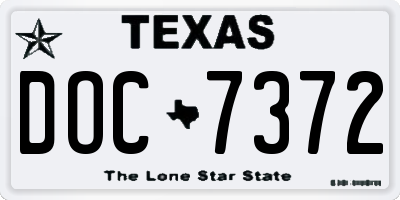 TX license plate DOC7372