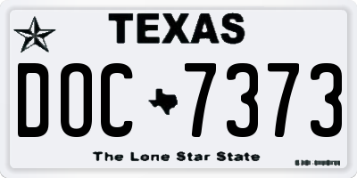 TX license plate DOC7373