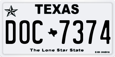 TX license plate DOC7374