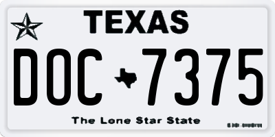 TX license plate DOC7375