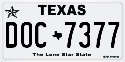 TX license plate DOC7377