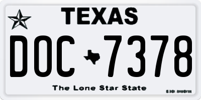 TX license plate DOC7378