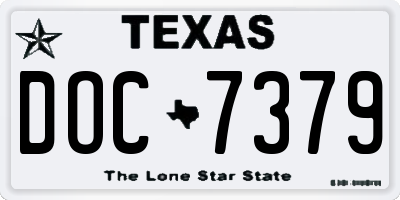 TX license plate DOC7379