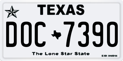 TX license plate DOC7390