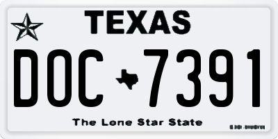 TX license plate DOC7391