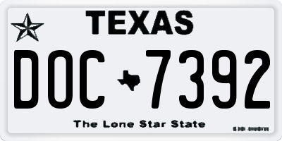 TX license plate DOC7392